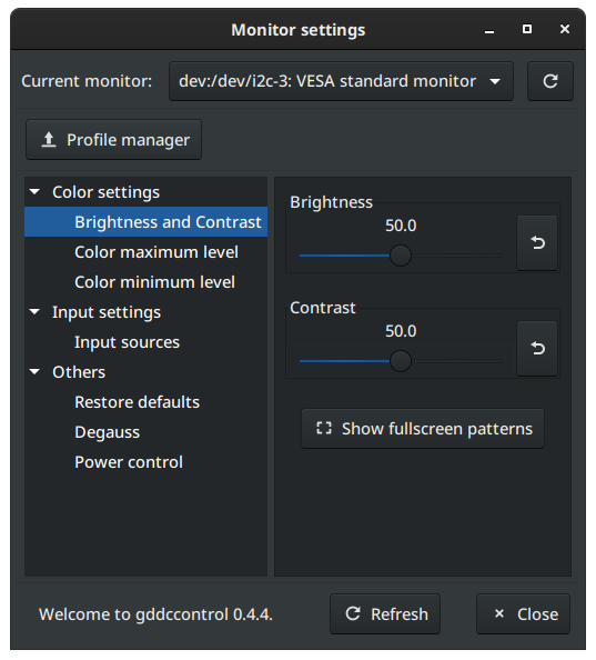 Screenshot of "gddccontrol"