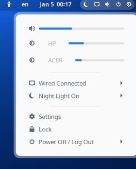 Screenshot of "Brightness control using ddcutil"